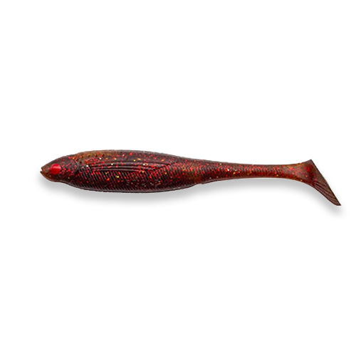 S Tackle Rattle Minnow 2.5 inch soft plastic lure in Light Red Oil
