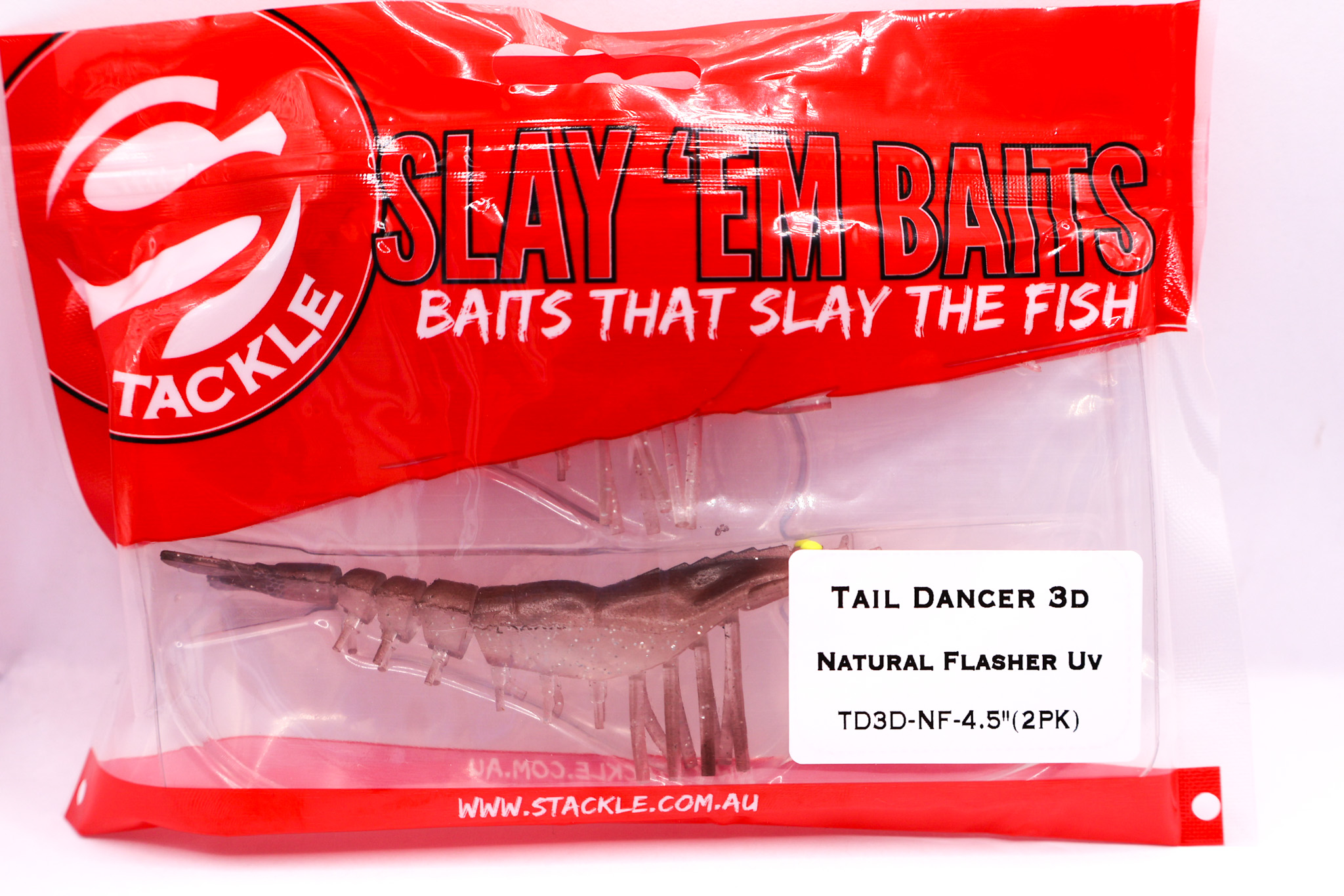 Tail Dancer 3D Soft Plastic NATURAL FLASHER UV 4.5-inch 2pcs